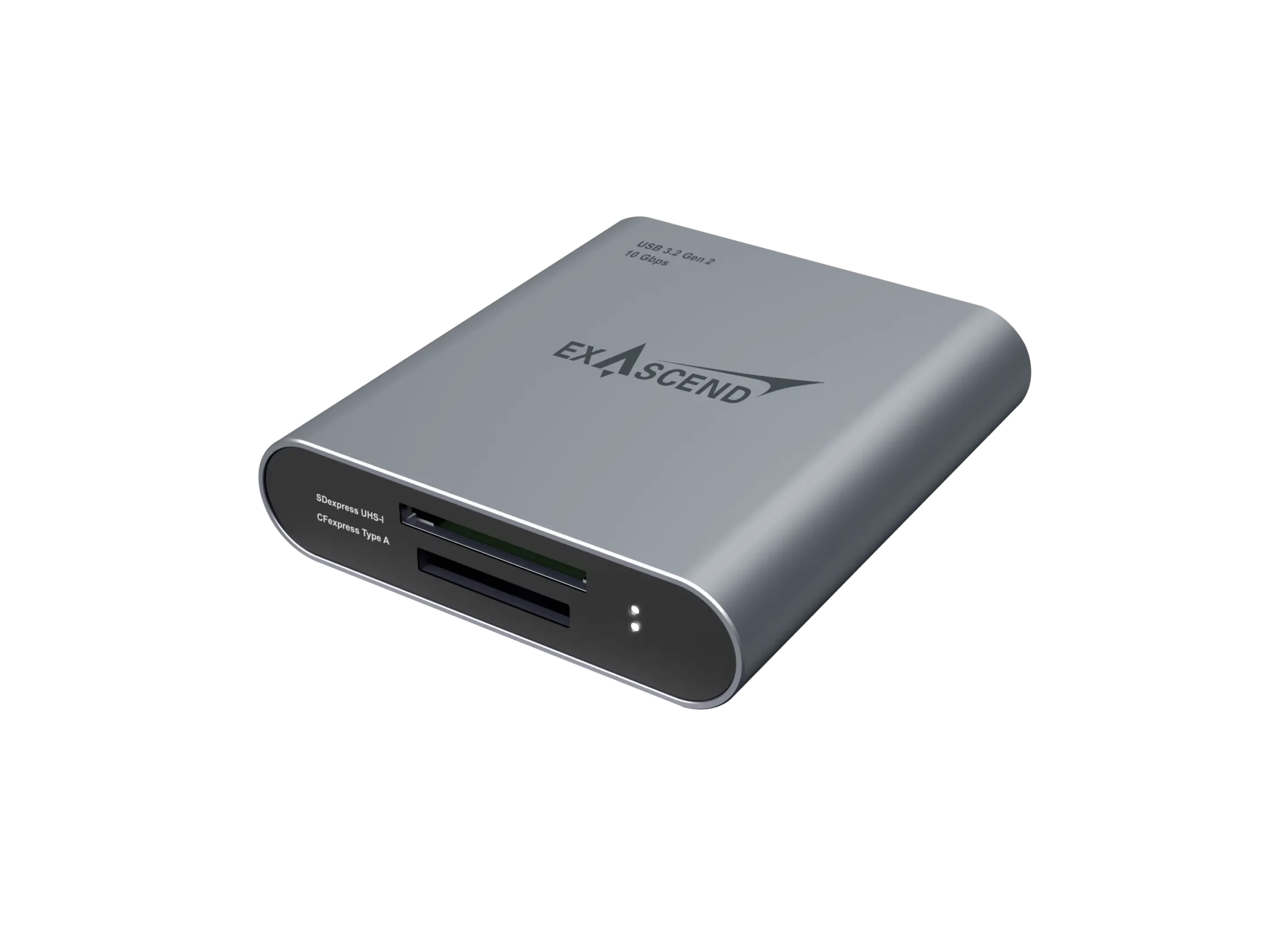 CFexpress Type A / SD – Dual-slot Card Reader (10 Gbps) side view