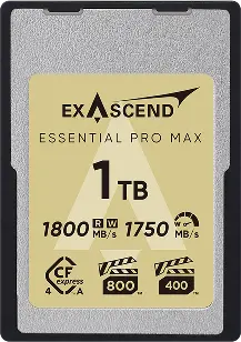 その他 Exascend 1TB Essential CFexpress Type A Essential CFexpress Type A - VPG200 Card for Sony Cameras